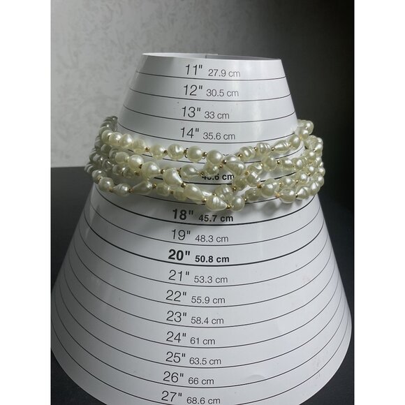 Vintage Faux Pearl Multi-Strand Necklace With Bead Accents Elegant Costume Jewel - Picture 5 of 5